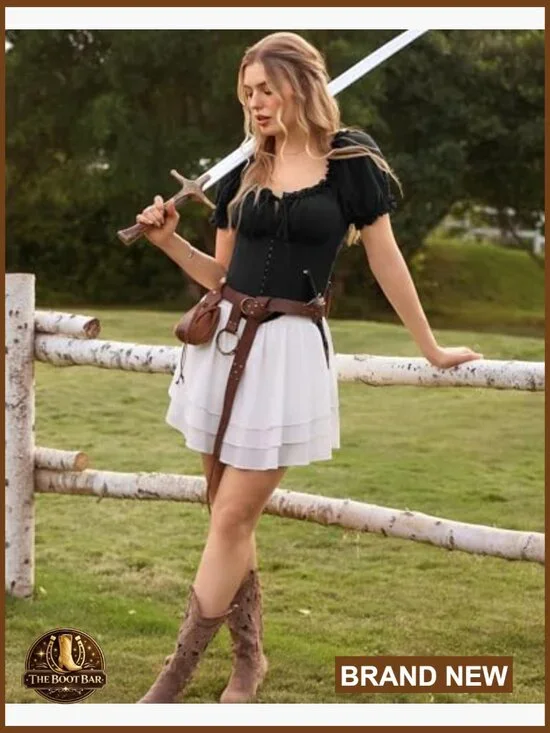 Corset Top Renaissance Blouse Off Shoulder Lace Square Neck Summer - Picture 3 of 7